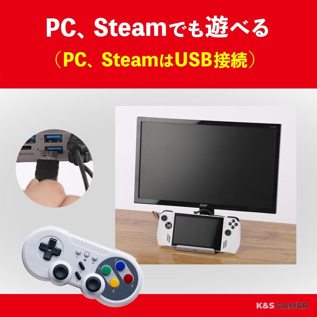[K&SGAMER] Switch Pro Controller Super Nintendo Style Gamepad (Compatible with Switch 1 & 2, Steam, and PC)