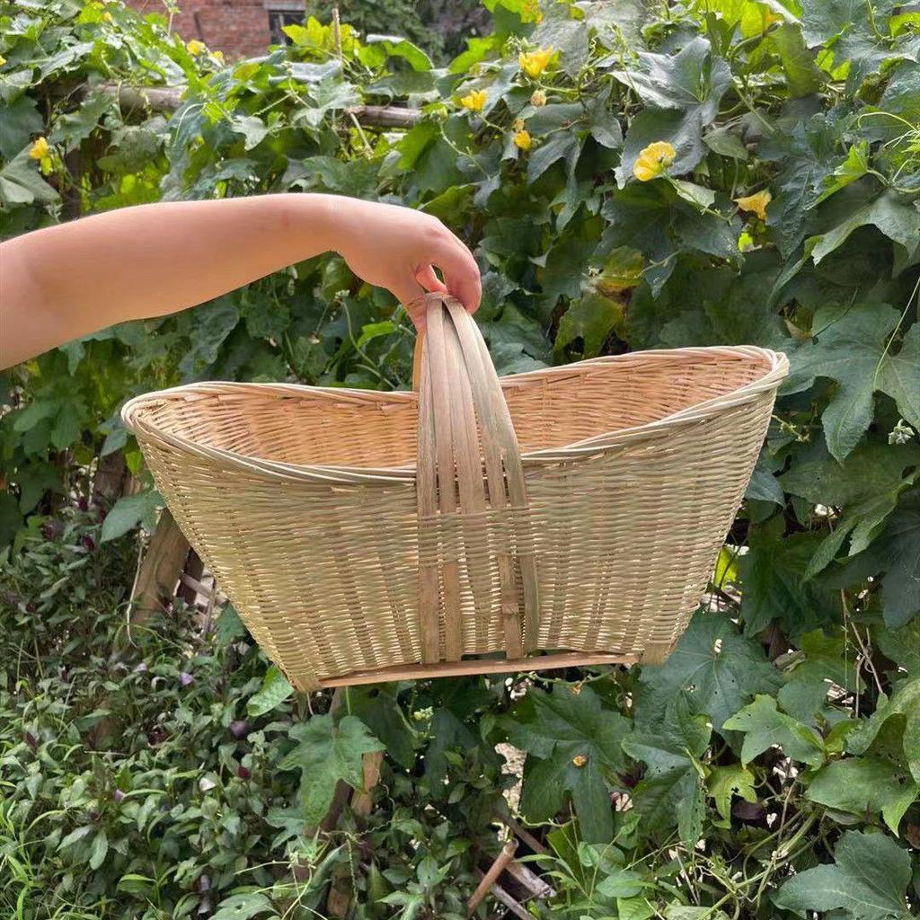 Handgefertigter Bambuskorb für Obst, Gemüse, Eier und zur Aufbewahrung