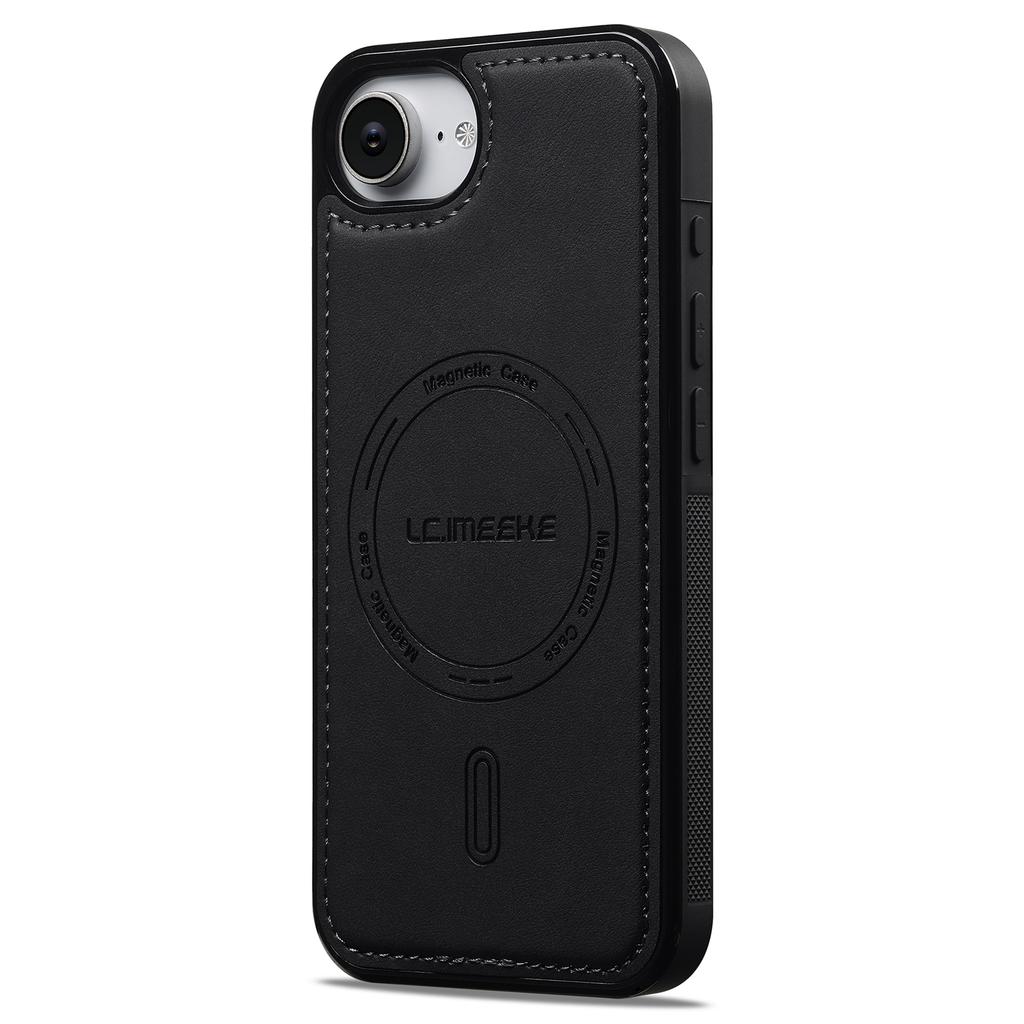 LC.IMEEKE L6 For iPhone 16e Case PU Leather Coated PC TPU Phone Cover Compatible with MagSafe