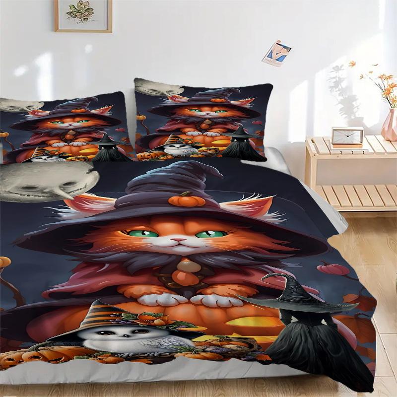 

3pcs Witch Owl Decor Duvet Cover Set -Includes 1 Duvet Cover and 2 Pillowcases, No Quilt Core, All-Season Home Decor yy251111116 135x200cm
