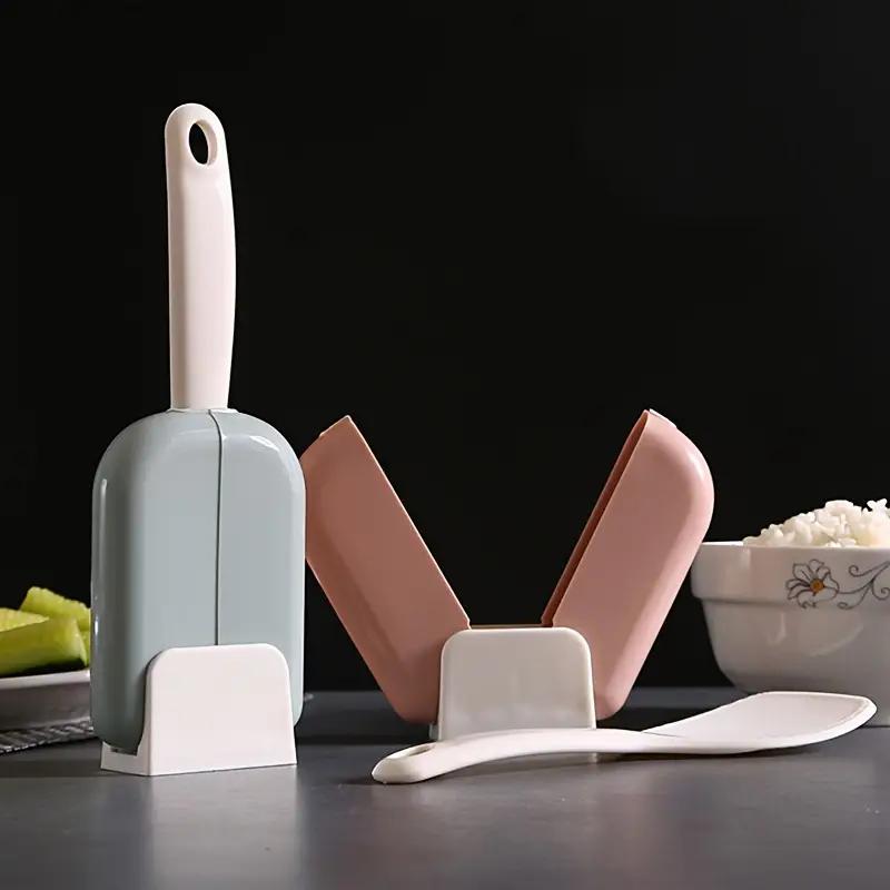 1PCS Automatic Opening and Closing Standing Rice Spoon Storage Rack Household Large Rice Spoon Rack Rice Spoon Dust Cover Set