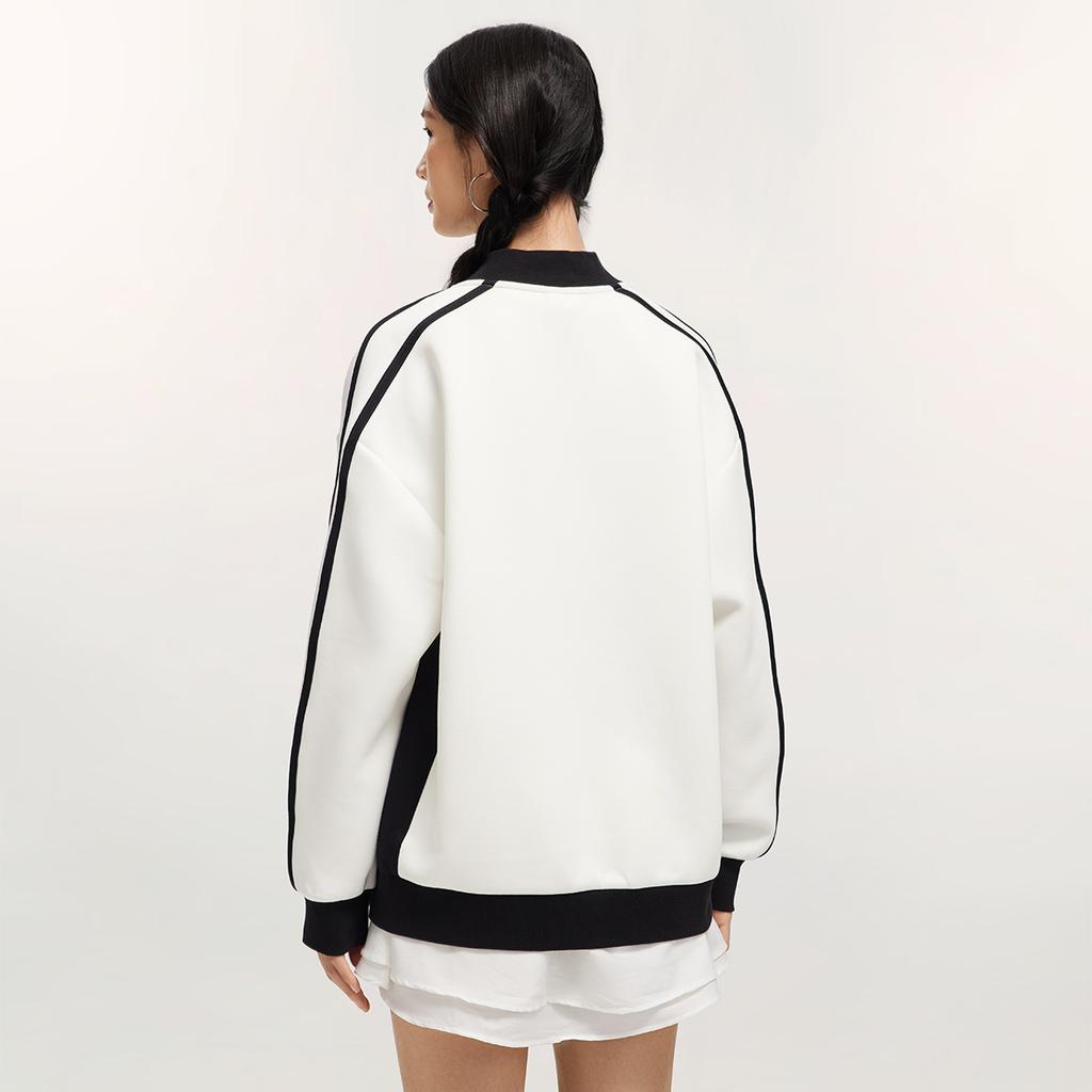 Li Ning Sports Lifestyle Series American High Street Retro Comfortable Versatile Casual Baseball Jacket Unisex Jacket Off-White AWDV371-1