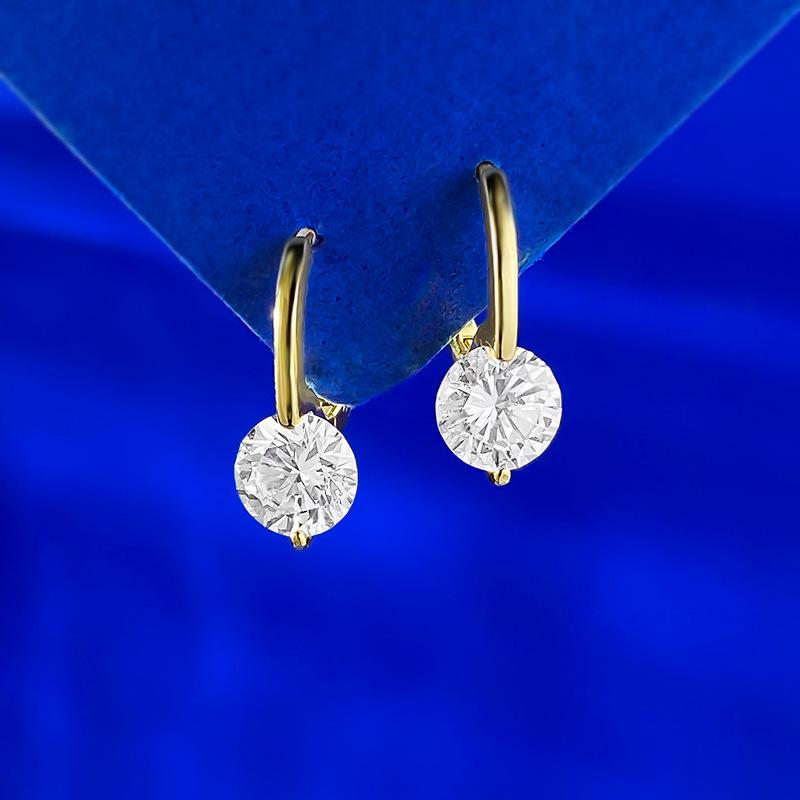 Zhuozhifan S925 Silber Leichter Luxus Diamant Ohrstecker 7.0 - Vielseitig für den täglichen Gebrauch