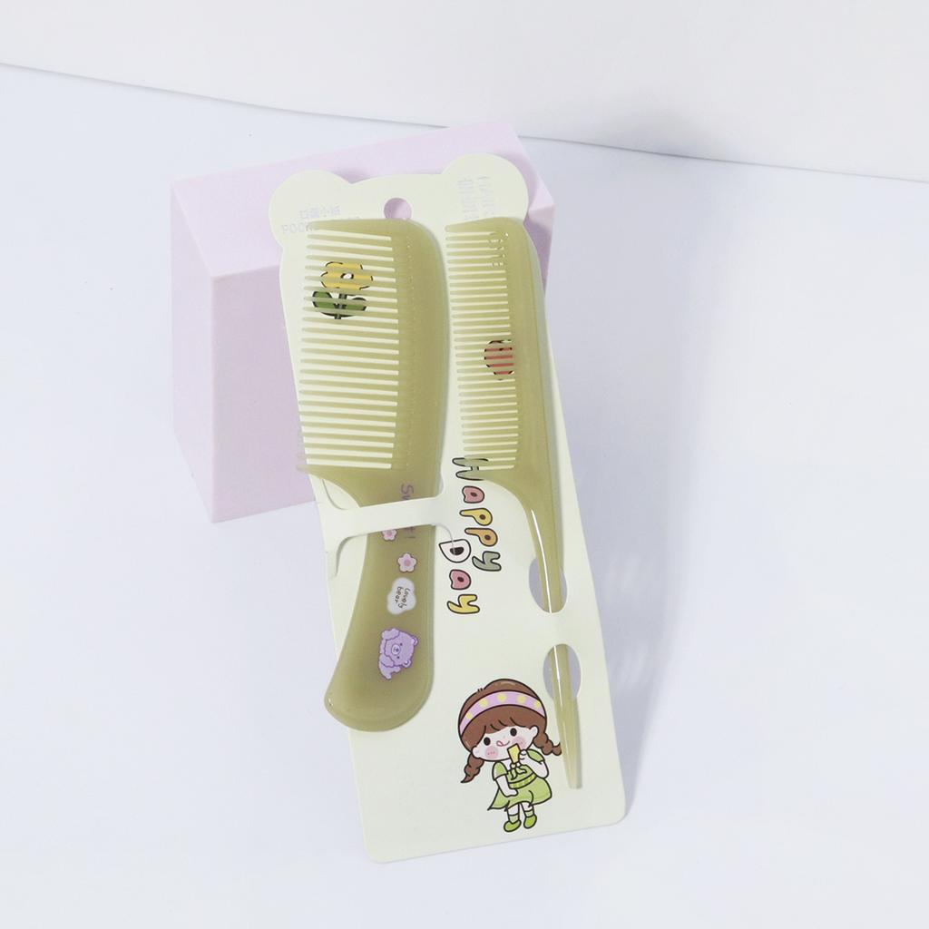 2pcs/Comb Set Cartoon Animal Children's Hairdressing Comb Tip Tail Women's Portable Anti Static Plastic Comb