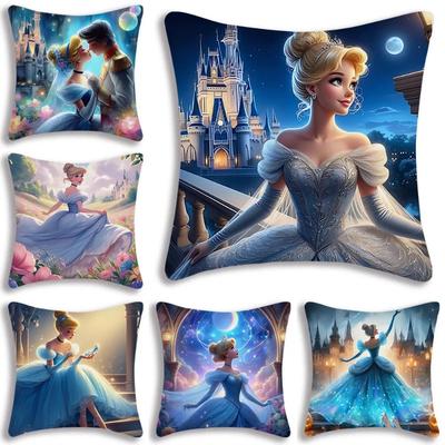 Cartoon Kawaii Cinderella Pillow Covers Cartoon Sofa Decorative Home  Printing  Cute Cushion Cover