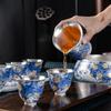 Silver-Plated Ceramic Kung Fu Tea Set: Complete Home Gift Box with Tea Cups and Pot