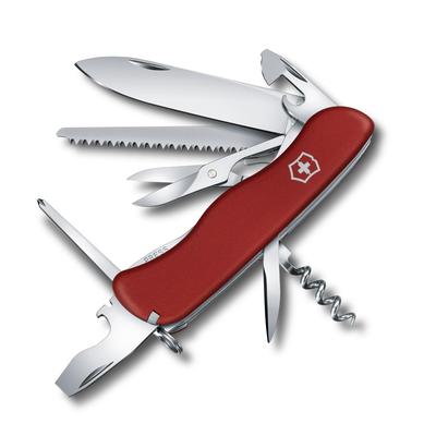 Outrider Knife Red Outdoor Fishing Swiss Army Knife Multifunctional Knife Camping Saw Included Swiss Made Jutoku Knife with 14 Functions