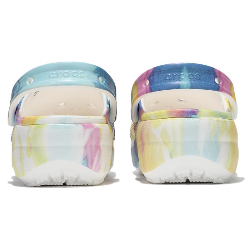 Crocs Classic Clog Clouds Tie Dye Printing Lightweight Cozy Sports Sandals Pink Blue Women's