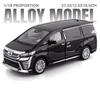 1/18 Vellfire Alphard MPV Alliage Luxy Modèle de Voiture Diecasts Véhicules en Métal Modèle de Voiture Simulation Son et Lumière Collection Jouet Cadeau pour Enfants