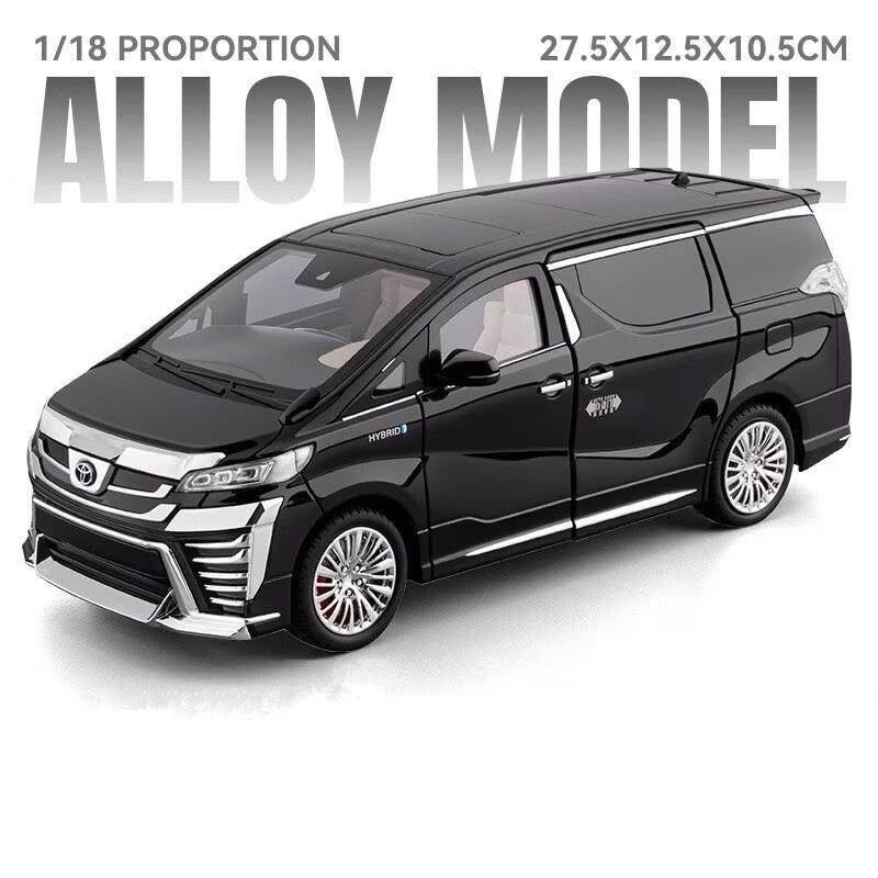1/18 Vellfire Alphard MPV Alliage Luxy Modèle de Voiture Diecasts Véhicules en Métal Modèle de Voiture Simulation Son et Lumière Collection Jouet Cadeau pour Enfants
