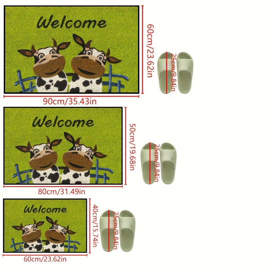 Small Chrysanthemum Carpet Cow Green Doormat Welcome Mat Outdoor Carpet Rug For Bedroom Living Room Carpet Washable Home