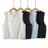 2026 Spring Plus Size Women's Round Neck Cardigan Vest - Slimming & Versatile Fashion Top