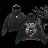 Fushiguro Megumi Mahoraga Grafikbekleidung Jujutsu Kaisen Anime Kapuzenpullover Herren Damen Vintage Gewaschene Hoodies Baumwolle Lockerer Pullover