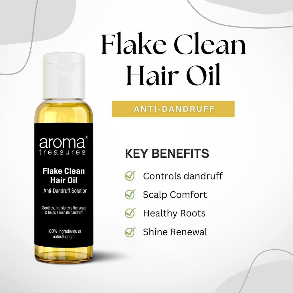 Масло для волос против перхоти (50 мл), Flake Clean Hair Oil Anti Dandruff Solution, Aroma Treasures