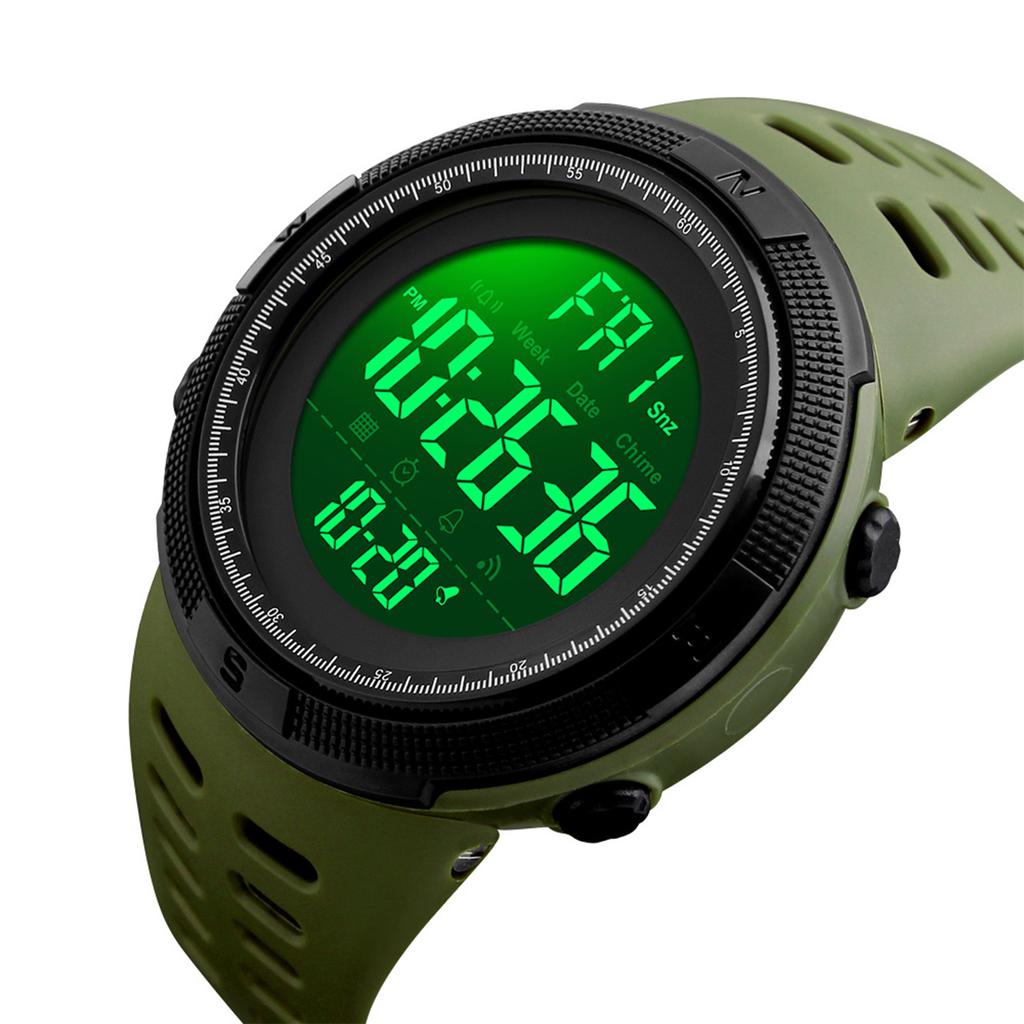 Men Digital Watch 50M Water Proof LED Backlight Sports Watch Stopwatch Countdown Alarm Clock Function Built In Battery