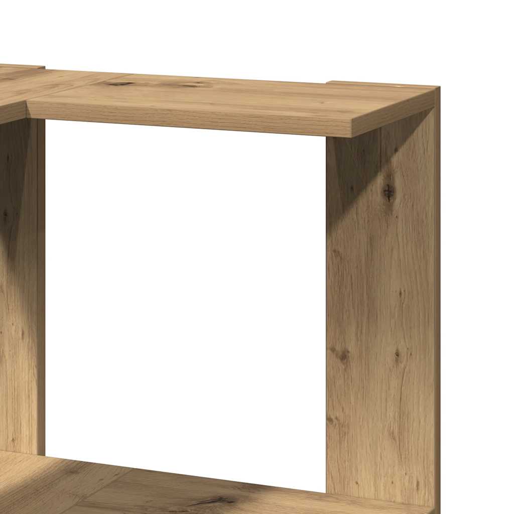Corner Bookshelf 5 Shelves Artisan Oak Finish 50x50x179 Cm Particleboard