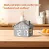 LED House Shape Digital Alarm Clock with Night Light Multi-Functional House Clocks Brightness Adjustment for Bedroom Living Room