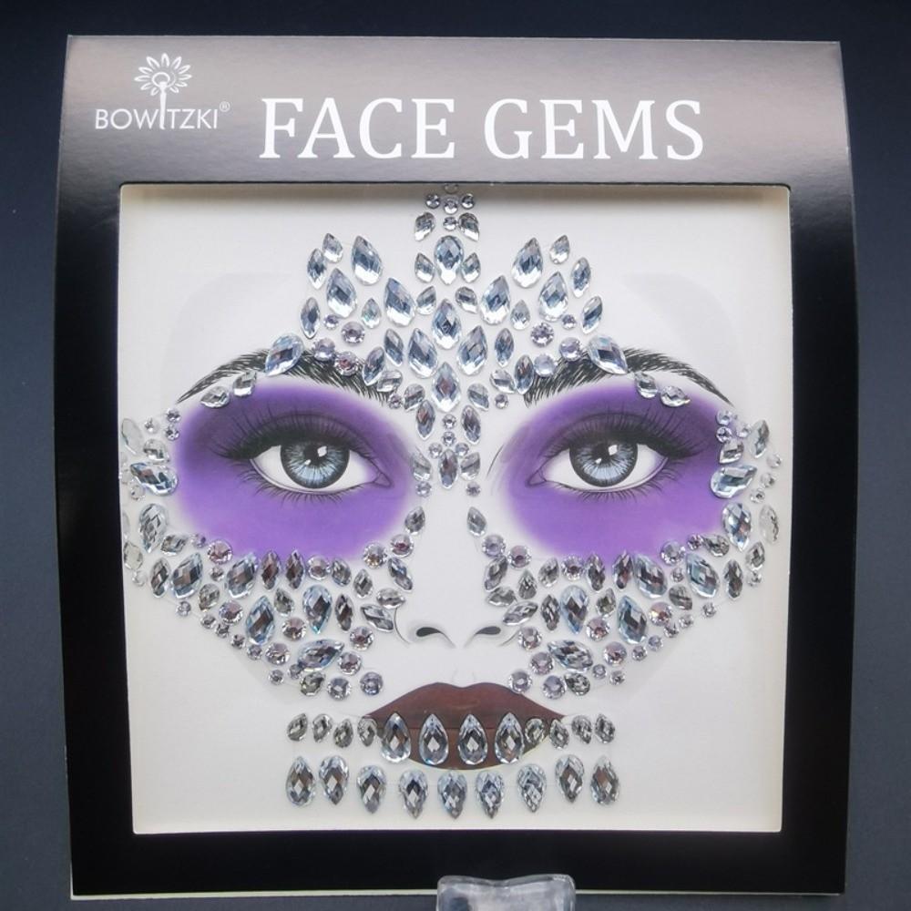 3D Resin Face Rhinestone Sticker Shiny Jewelry Face Sticker Halloween Fake Tattoo  Body Art