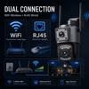 Kamera zewnętrzna V380 PRO z podwójnym obiektywem, podwójnym ekranem, HD 8MP 4K, kamera WIFI z mobilnym śledzeniem, kolorowe widzenie nocne, dwukierunkowy domofon, kamera bezpieczeństwa