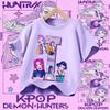 Cotton Tshirt for Girls Kpop Demon Hunter  Sports Tshirt  New Short Sleeve Casual Tshirt for Summer 2026  Letters AZ