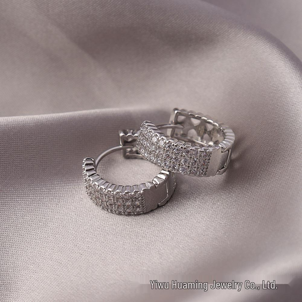 French Light Luxury Zircon Diamond Stud Earrings - Versatile & Trendy Styles