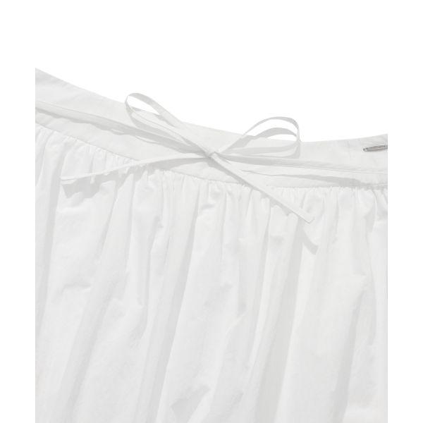 COVERNAT Loose Balloon Shape Solid Color Casual Skirt Women skirts White CO2402SR90WH