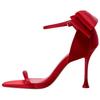 Polyester Open Toe Buckle High Heel Sandals Women Sandals Red 12326410600