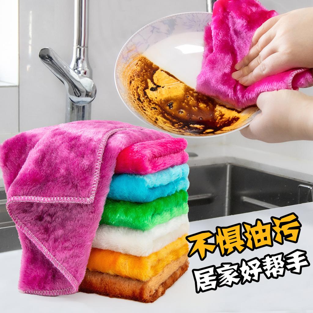 Ring green wood fiber dishwashing towels, independent packaging for kitchen use, lazy rags, scouring cloths are not easy to stain with oil dishcloths