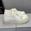 ~ Thick-soled meteor cross flower sneakers retro small dirty shoes dirty and damaged canvas shoes new women's shoes