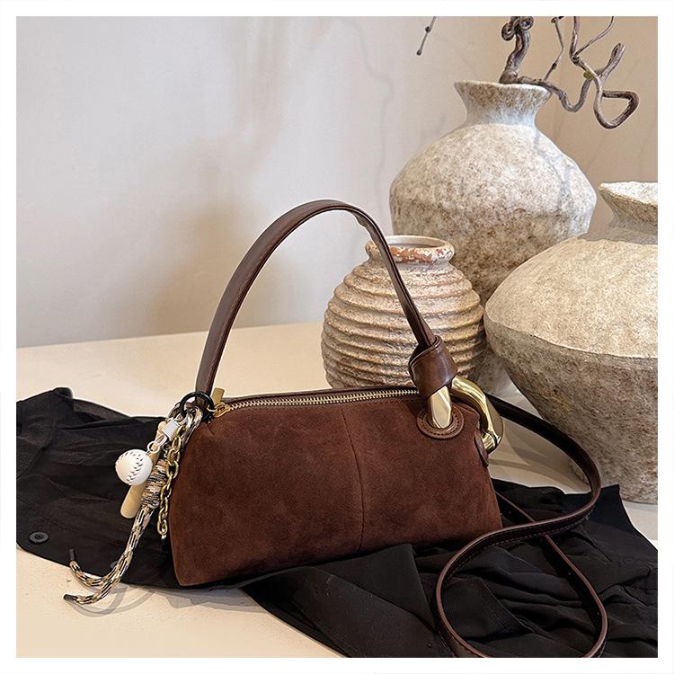 2025 Casual Suede One-Shoulder Crossbody Bag: Trendy European & American Fashion