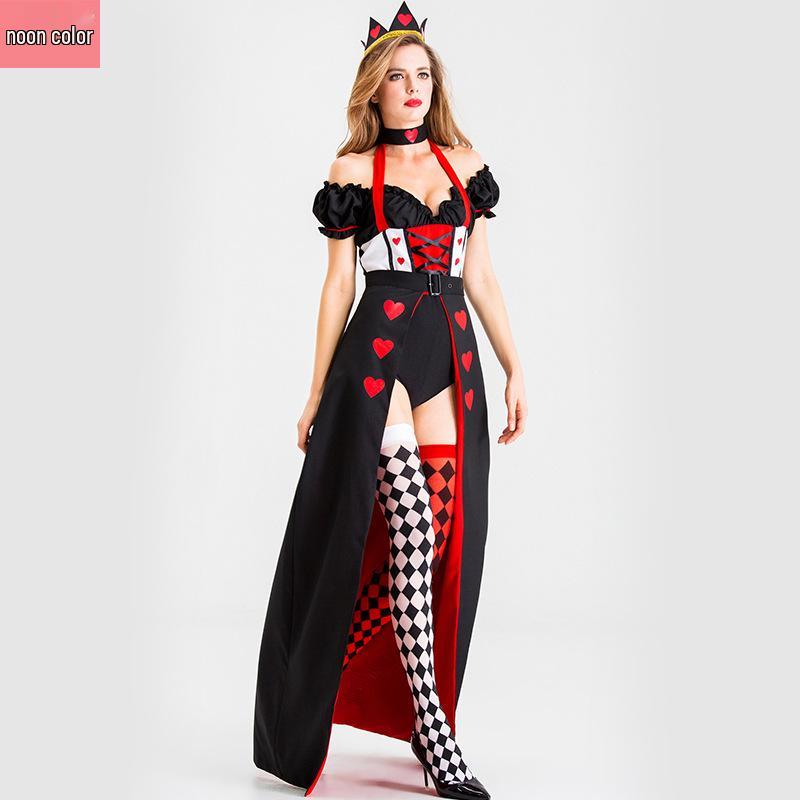 Red Heart Queen European & American Halloween Costume: Witch, Vampire, Clown