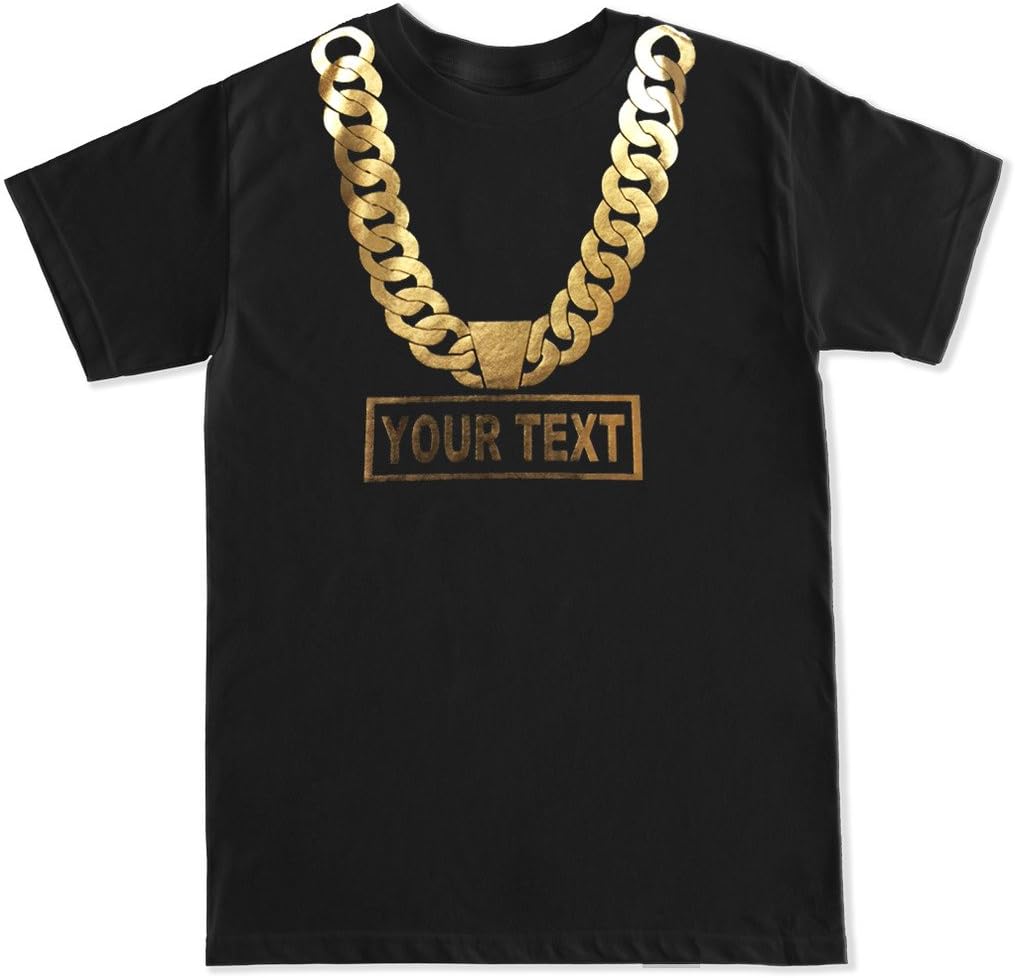 Мужская футболка FTD Apparel с золотой цепью, персонализированным именем, металлизированным принтом S разноцветный