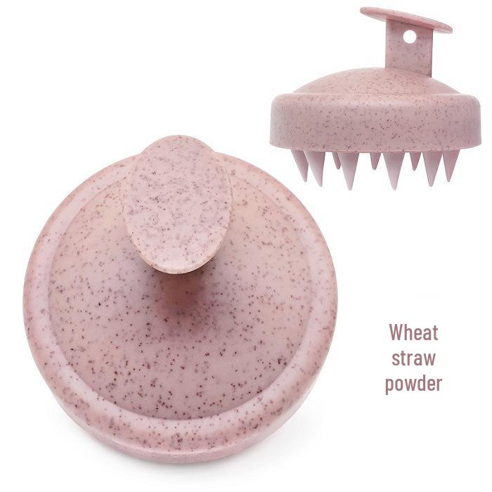Eco-Friendly Wheat Straw Scalp Massager: Soft Rubber Shampoo Brush for Men & Women