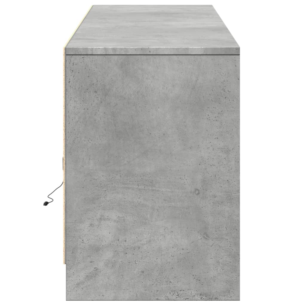 TV Cabinet with LED Lighting Concrete Grey 180 x 34 x 50 cm