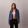Calvin Klein Vintage Floral Jacquard Cotton Polo Denim Jacket Women Jackets 47D749G