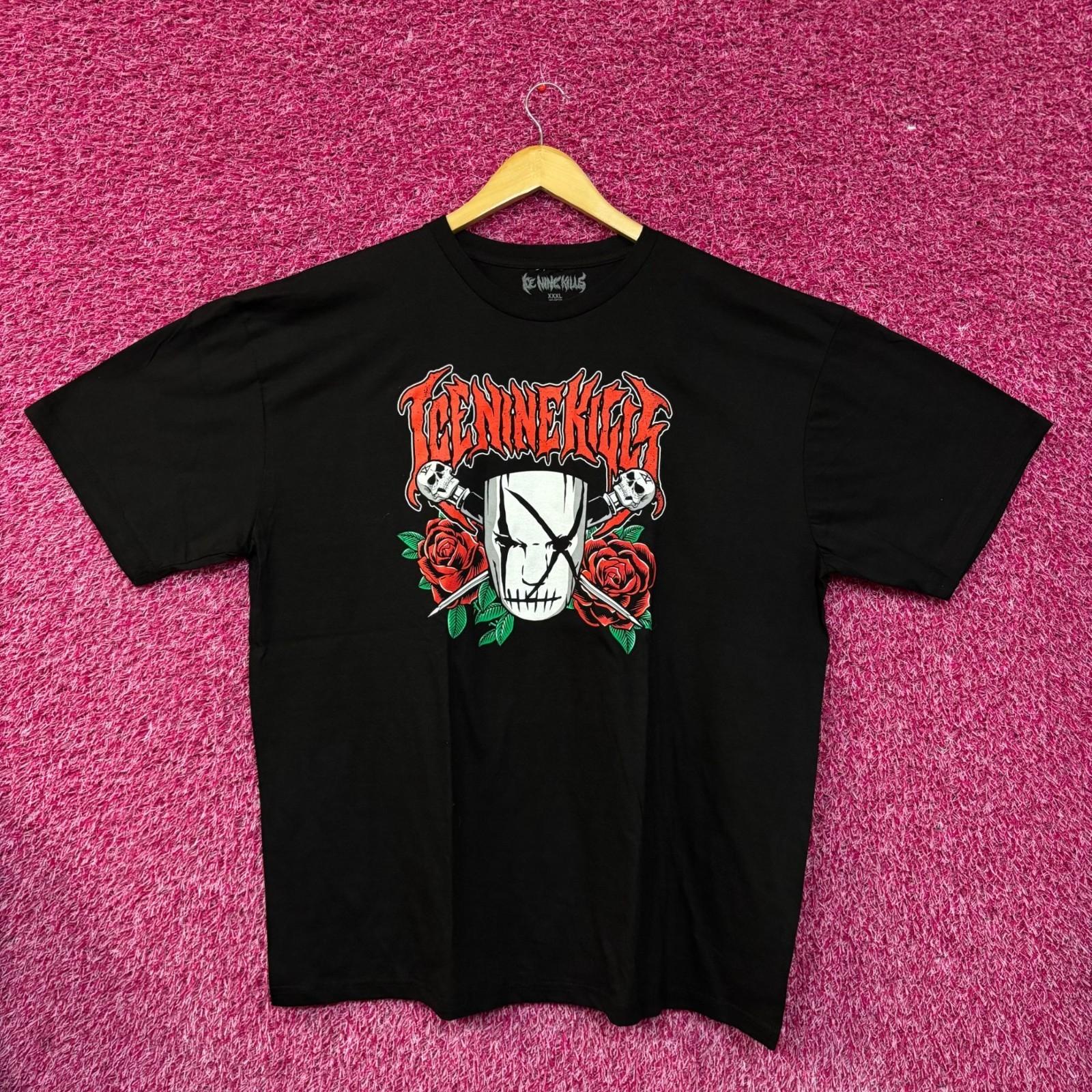 Ice Nine Kills Mask  Roses Grim Silence Mask Graphic Design T-Shirt XXXL XL