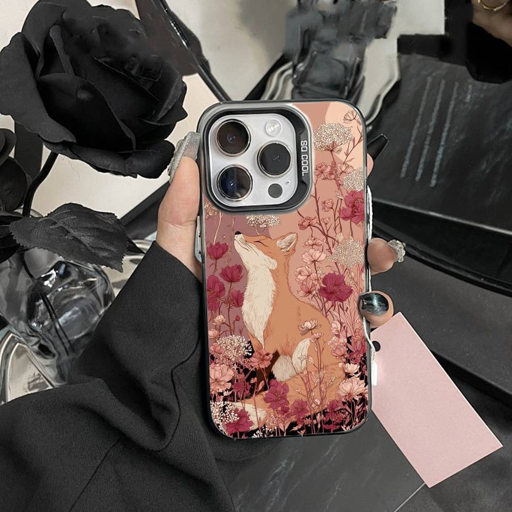 

Sunny Fox Phone Case For iPhone 17,16,15,14,13,12,Pro MAX Black Matte Shockproof Cover iPhone17PRO
