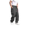 Outdoor commuting multi-pocket tooling trousers, men's summer drawstring elastic waist, wear-resistant straight tactical casual trousers