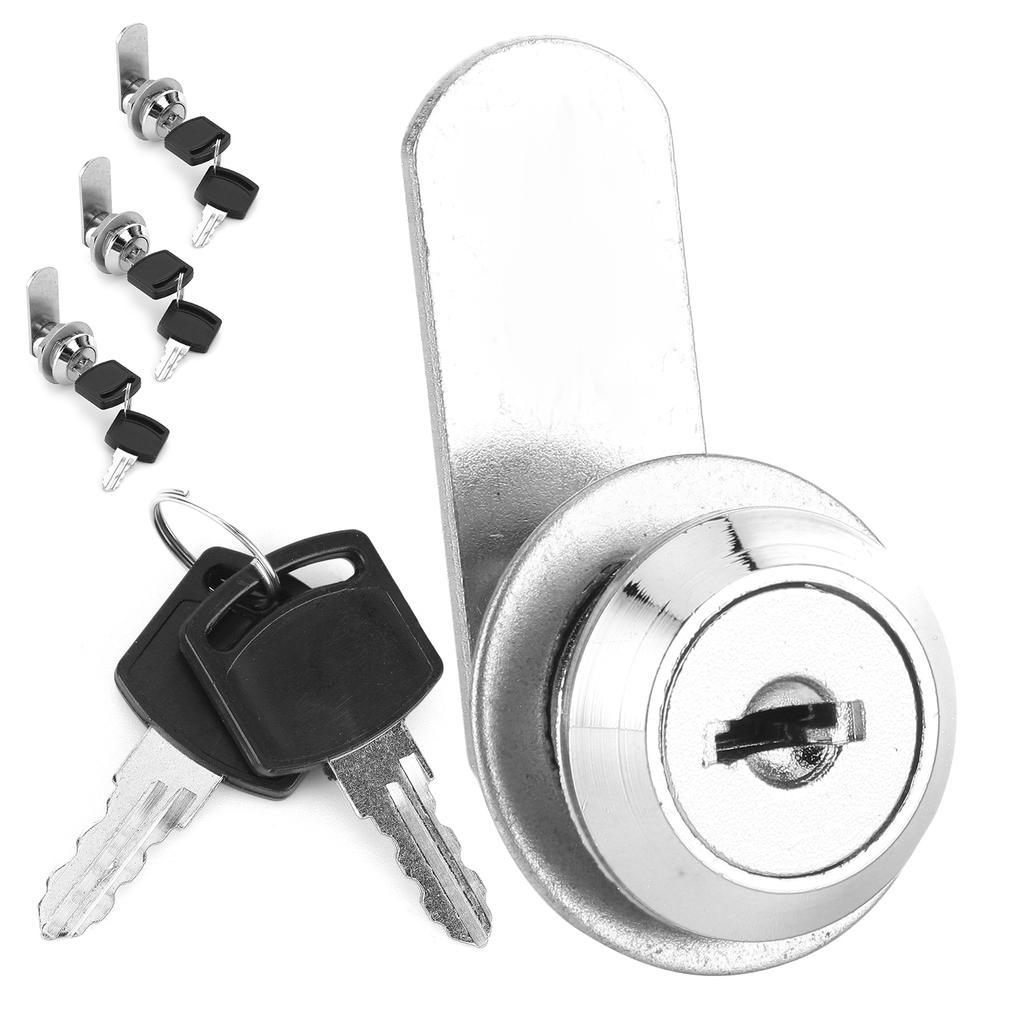 4Pcs Cam Lock Toolbox Drawer Cabinet Locker Replacement Tubular with Keys for Trailer RV 15mm Dia