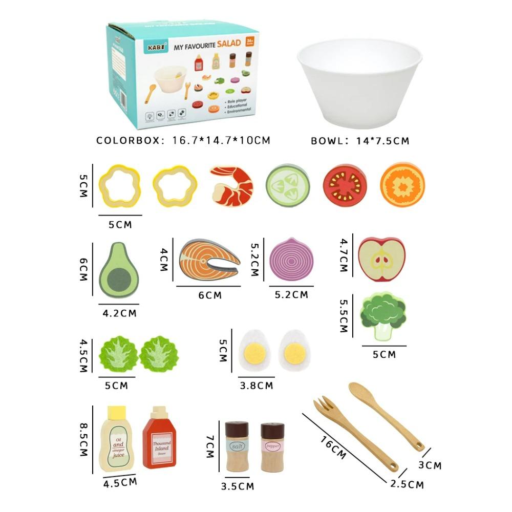 Kitchen Pretend Play Toys Simulation Food Accessories Pizza Salad Dessert Set Educational Toy for Toddler 3+