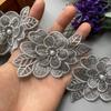 10x Pearl Flower Dubbellager Vingar Broderade Spets Trim Sticka Band Blommor Applikation Patches Klänning Tyg Sy Hantverk 9cm
