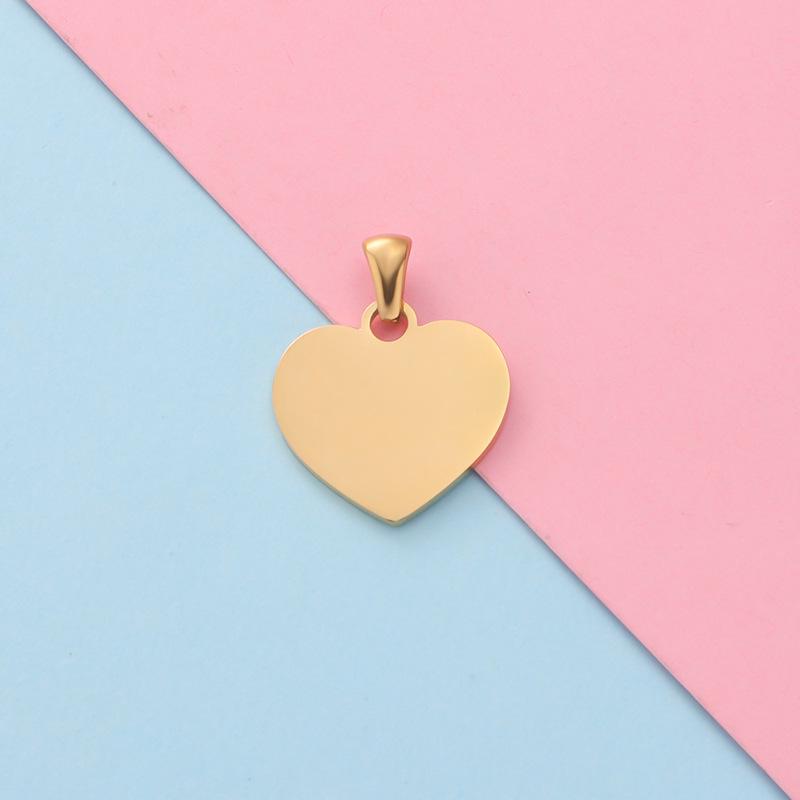 Heart-Shaped Stainless Steel Love Pendant with Engraving Tag - DIY Jewelry Accessory (20x20mm)