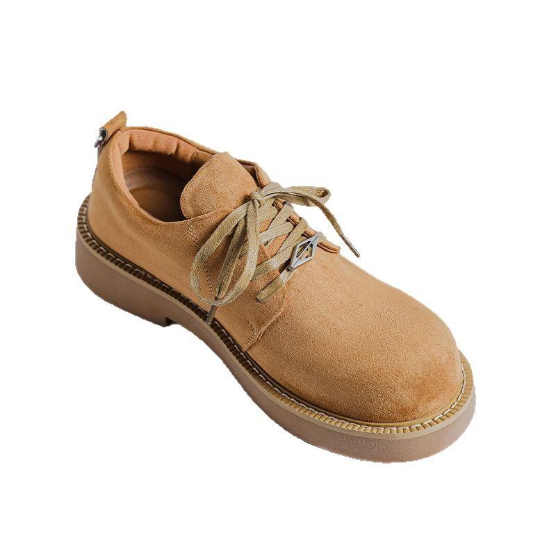 Derby shoes big head leather shoes 2025 new platform heightening British style retro tooling versatile men's shoes 2522-R