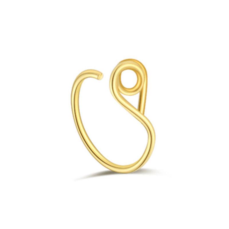 Winding Special-Shaped Nose Ring Music Note Love Shape Design Gold Special-Shaped Niche Nose Ring Ear Cartilage Clip