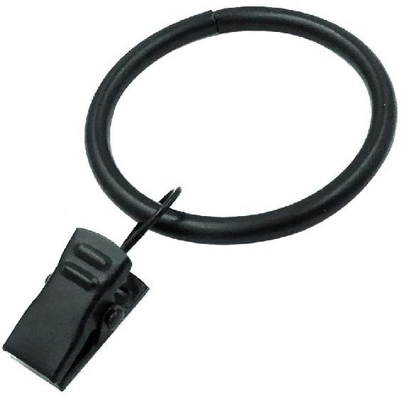Curtain Rings with Clip - Set of 28,Interior Diameter 1.26",Fits for 1-Inch Metal Rod - Satin Nickel