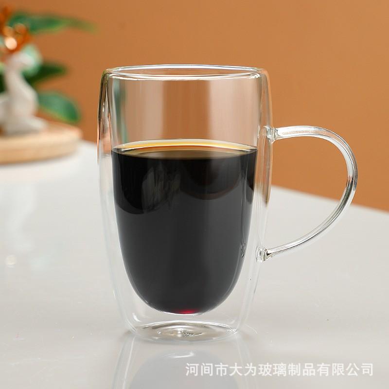 Thickened Double-Layer Water Cup Glass Egg-Shaped Cup High-Value Household Thermal Insulation Milk Cup Coffee Cup Transparent