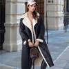 Abrigo de piel reversible para mujer Otoño/Invierno 2024 con cuello alto y solapa elegante