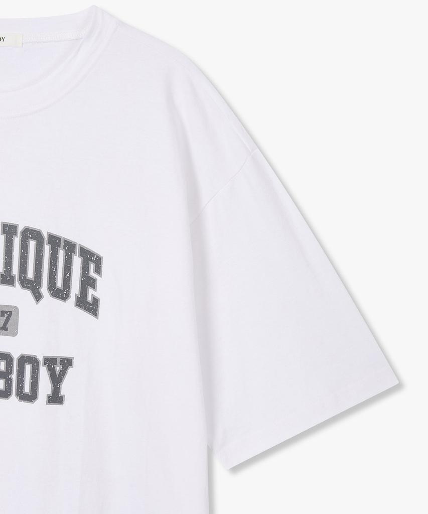 STUDIO TOMBOY Vintage Lettering Graphic Short Sleeve T-Shirt_White 9176222990