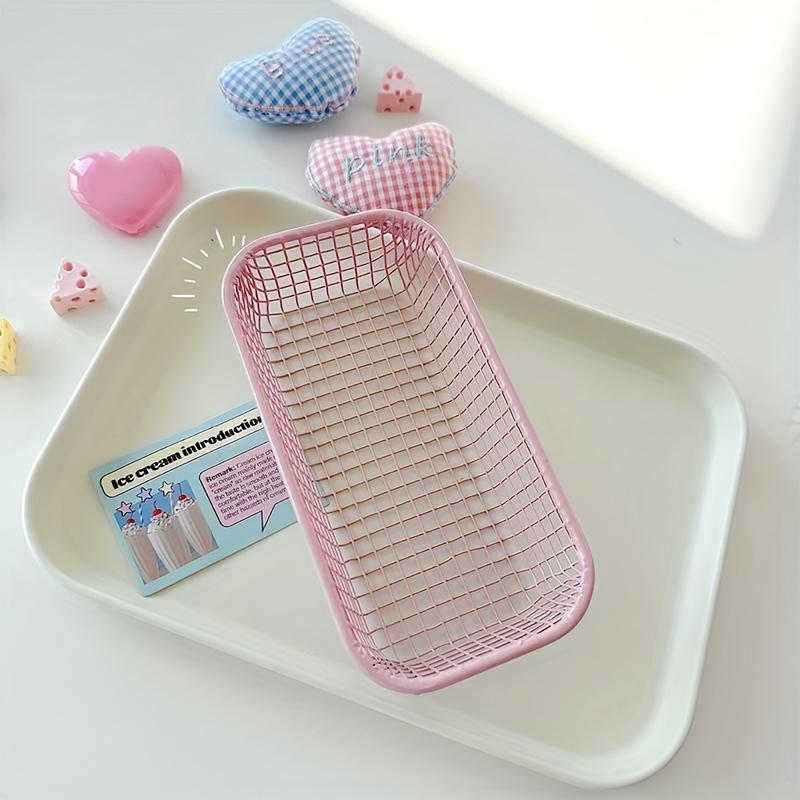 Desktop Storage Basket Retro Stationery Storage Boxes Multifunctional Cosmetic Organizers Office Desk Decor Home Sundries Basket