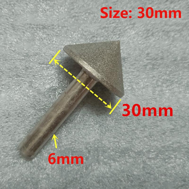 1Pcs 20-60mm Electroplated Cone 90 Dregree Diamond Chamfer Grinding Head  For Stone Glass Ceramics Chamfering Head Polishing